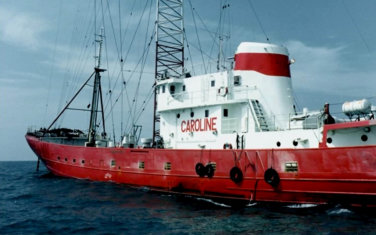 Radio Caroline in a calm sea...not always the case